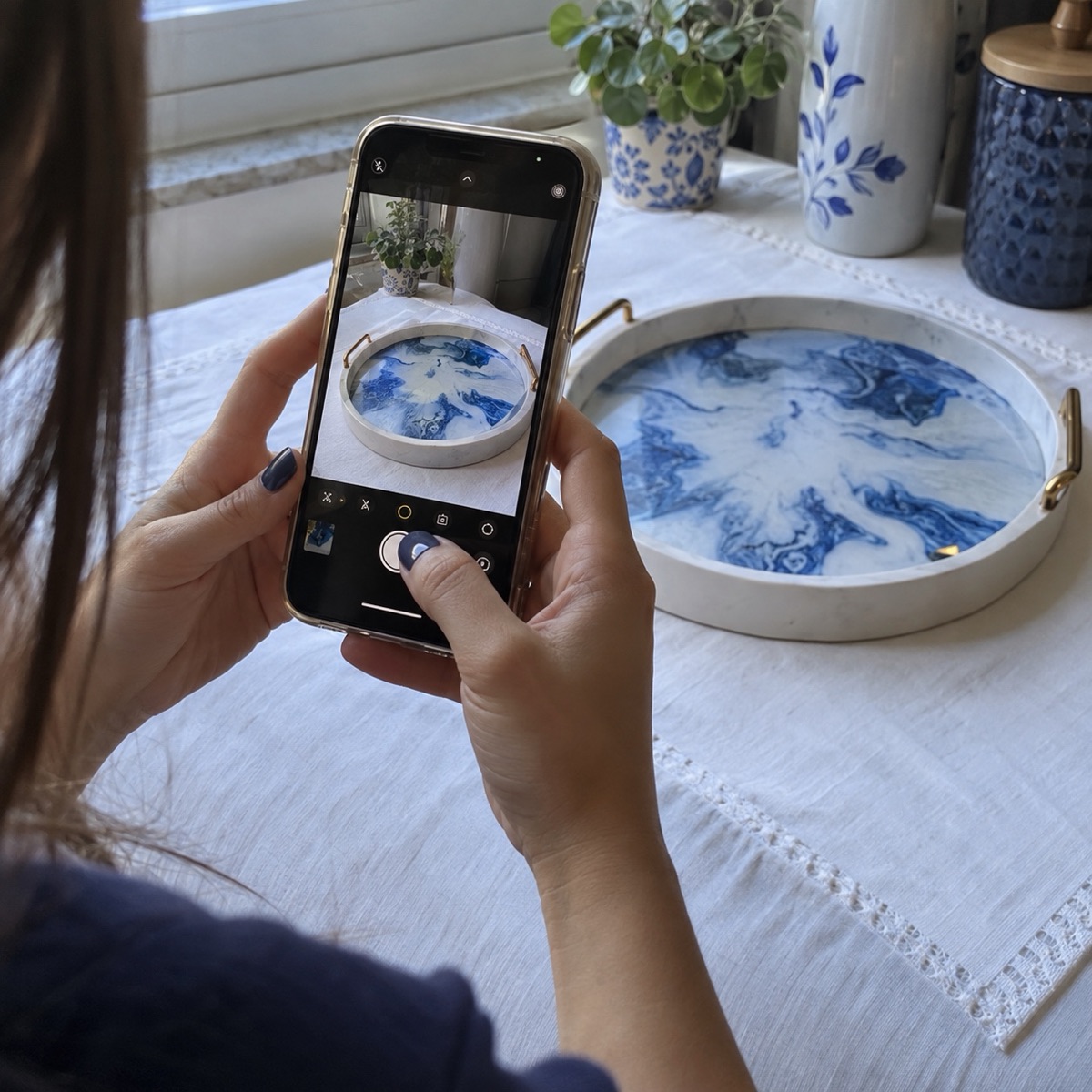 Fotografando a peça pronta